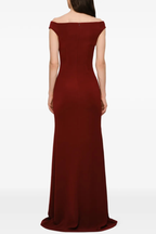 Flowering Girl Women Axela Off Shoulder Split Maxi Dress - Red