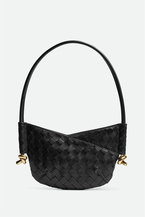 Flowering Girl Women Azalea Weave Mini Shoulder Bag - Black