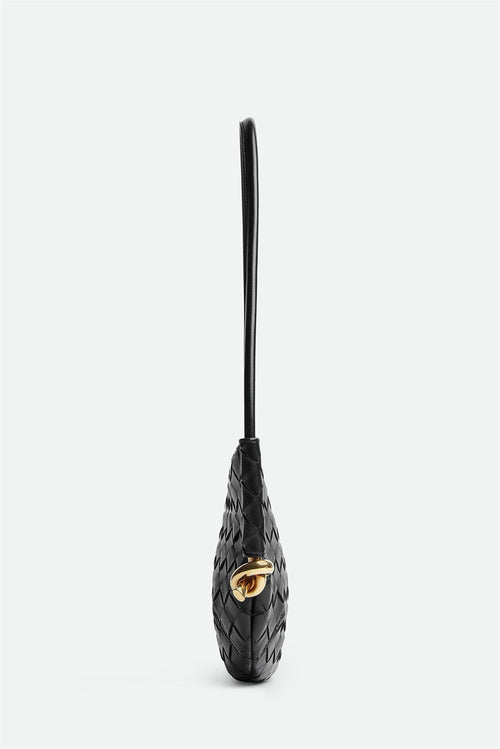 Flowering Girl Women Azalea Weave Mini Shoulder Bag - Black