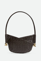 Flowering Girl Women Azalea Weave Mini Shoulder Bag - Chocolate