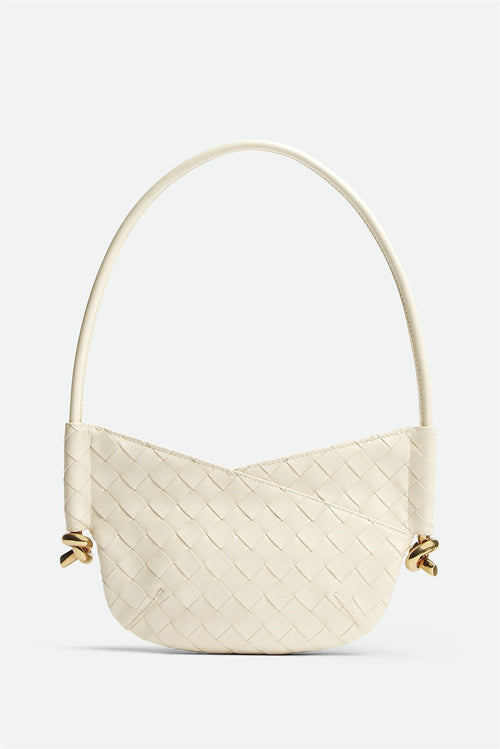 Flowering Girl Women Azalea Weave Mini Shoulder Bag - White