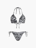 Zebra Striped Triangle Bikini Set