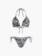 Zebra Striped Triangle Bikini Set