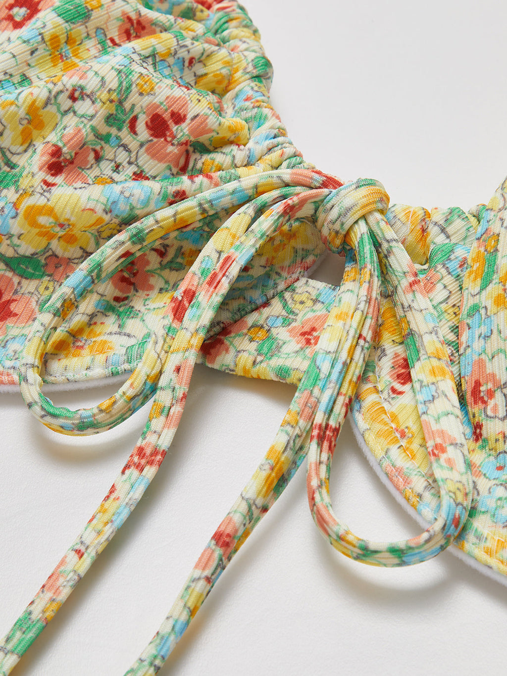 Floral Patterned Front Tie Bikini Set