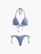 Halter Striped Removable Padded Bikini Set