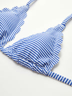 Halter Striped Removable Padded Bikini Set