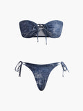 Vintage Strapless Bikini Set