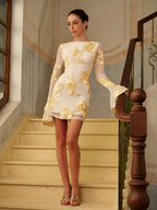 Flowering Girl Women Romance Floral Mini Dress