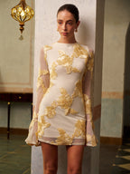 Flowering Girl Women Romance Floral Mini Dress