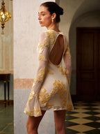Flowering Girl Women Romance Floral Mini Dress
