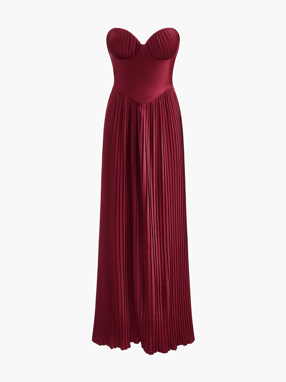 Flowering Girl Women Pleated Slim Tube Maxi Dress