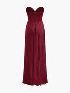 Flowering Girl Women Pleated Slim Tube Maxi Dress