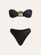 Gold Bikini Set and Stylish Pareo