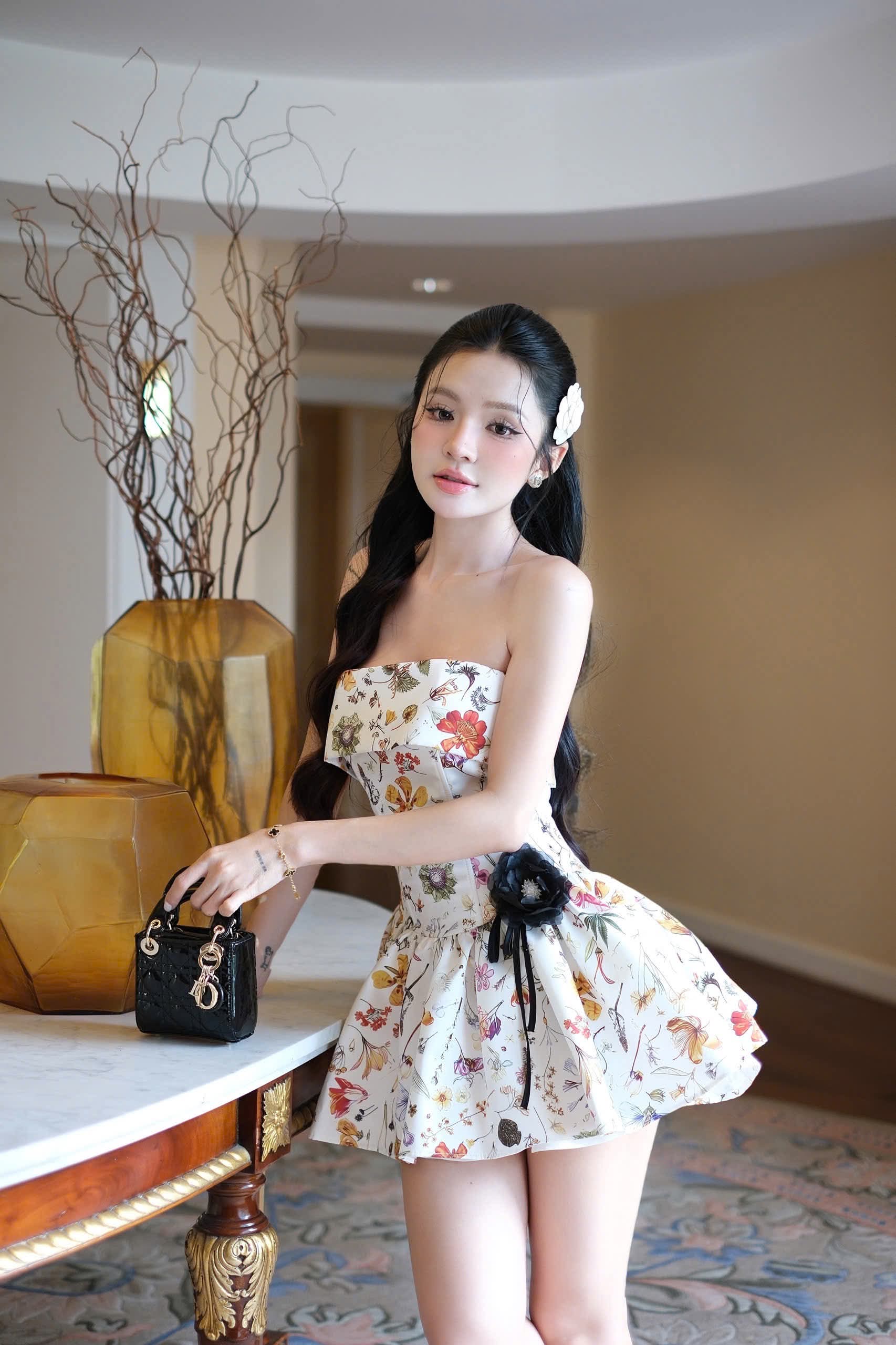 Flowering Girl Women Lumi Dot Strapless Mini Dress