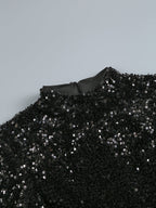 Flowering Girl Women Sequin Embellishments Slit Maxi Dress