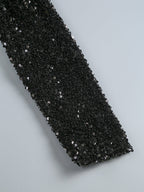 Flowering Girl Women Sequin Embellishments Slit Maxi Dress