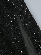 Flowering Girl Women Sequin Embellishments Slit Maxi Dress