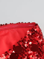 Flowering Girl Women Sequin Strapless Mini Red Dress