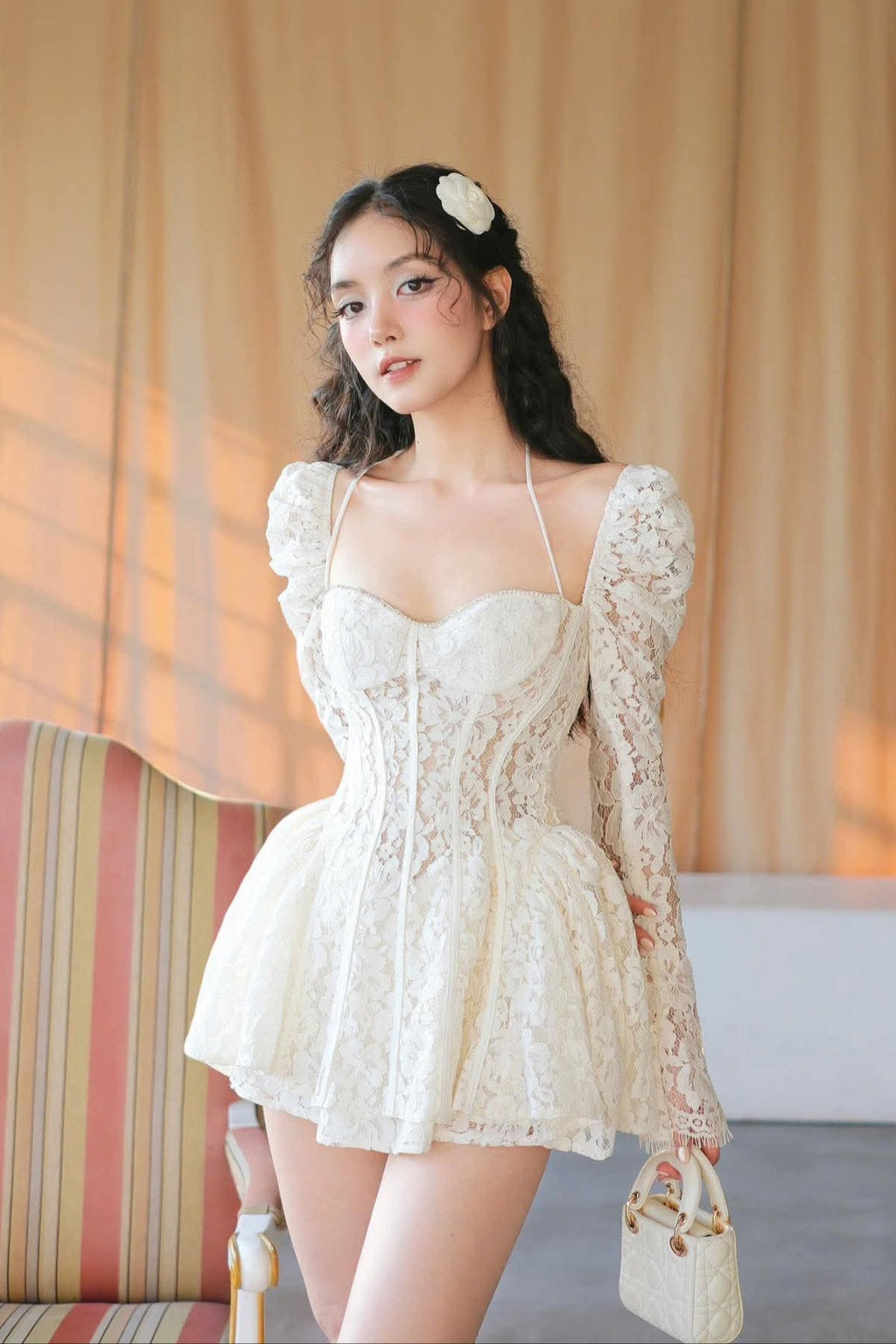 Flowering Girl Women Valerie Lace Cortset Mini Dress
