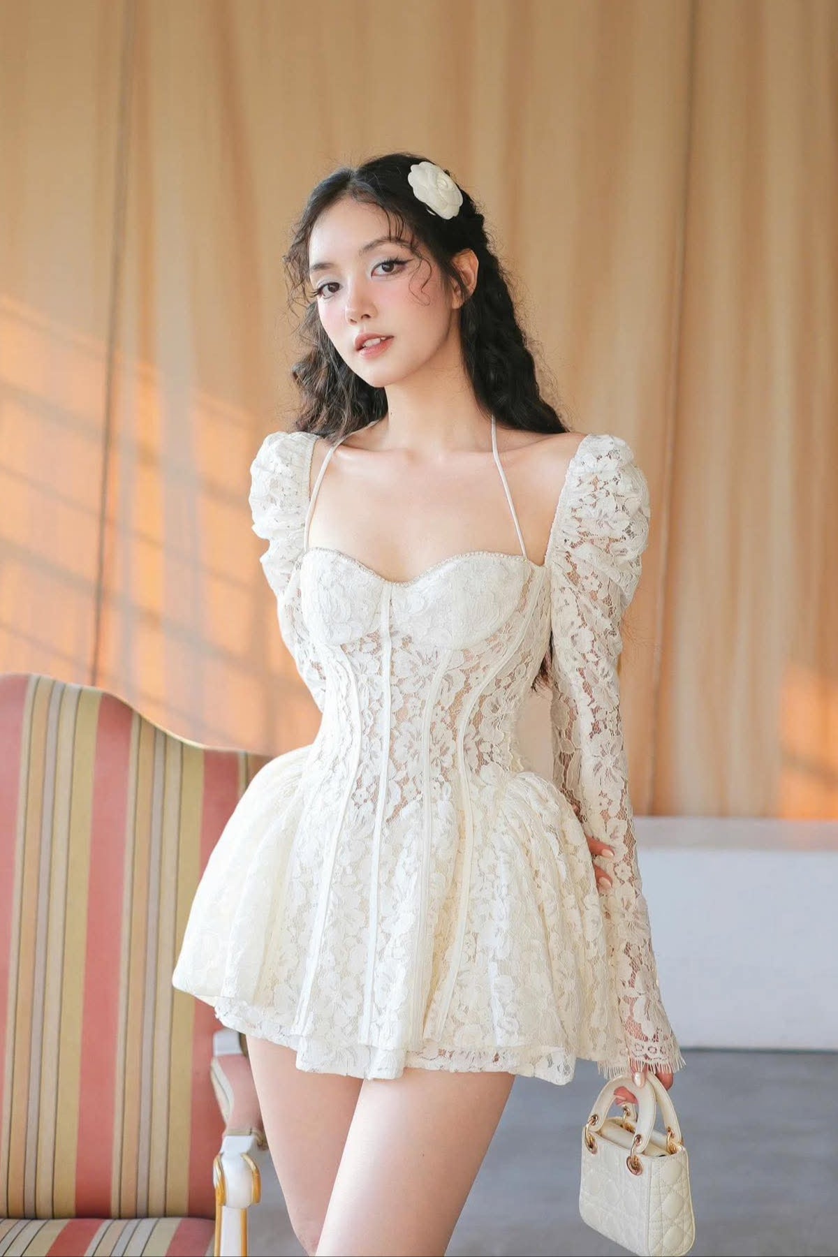 Flowering Girl Women Valerie Lace Cortset Mini Dress
