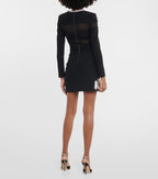 Flowering Girl Women Long Sleeve Crystal Neckline Mini Dress