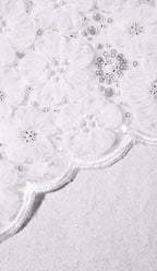 Flowering Girl Women Beaded Sequin Bandeau Mini Dress In White
