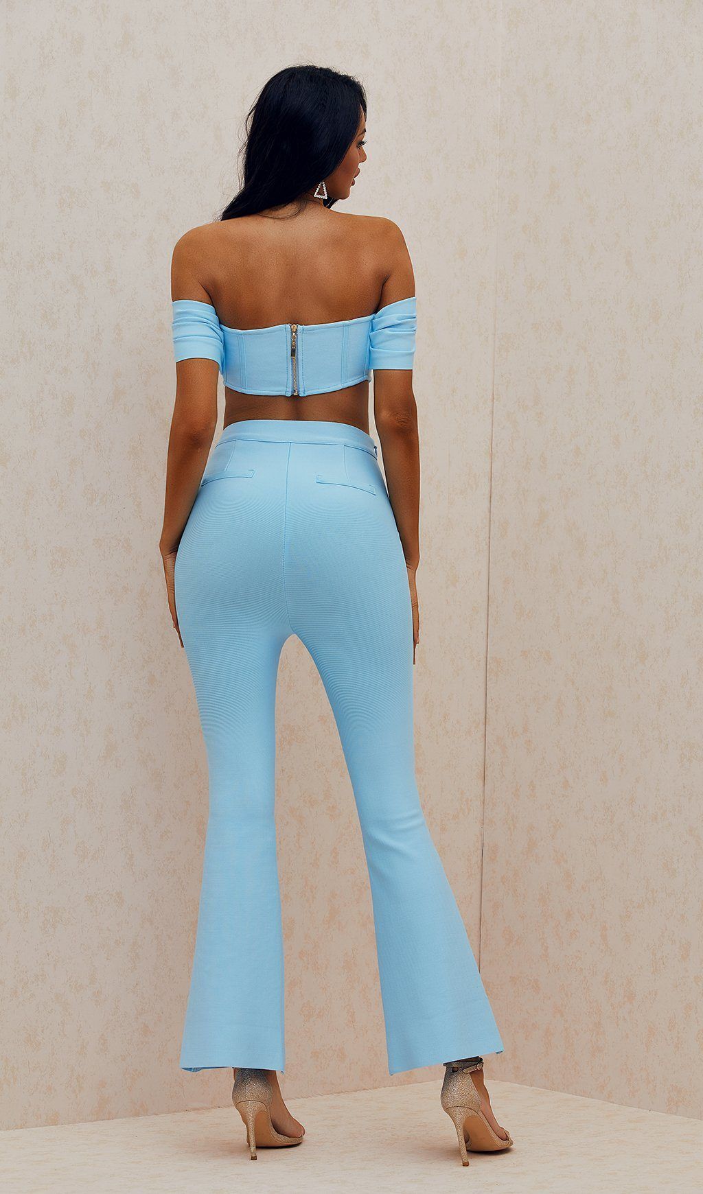 Flowering Girl Women Blue Temperament Bandage Suit