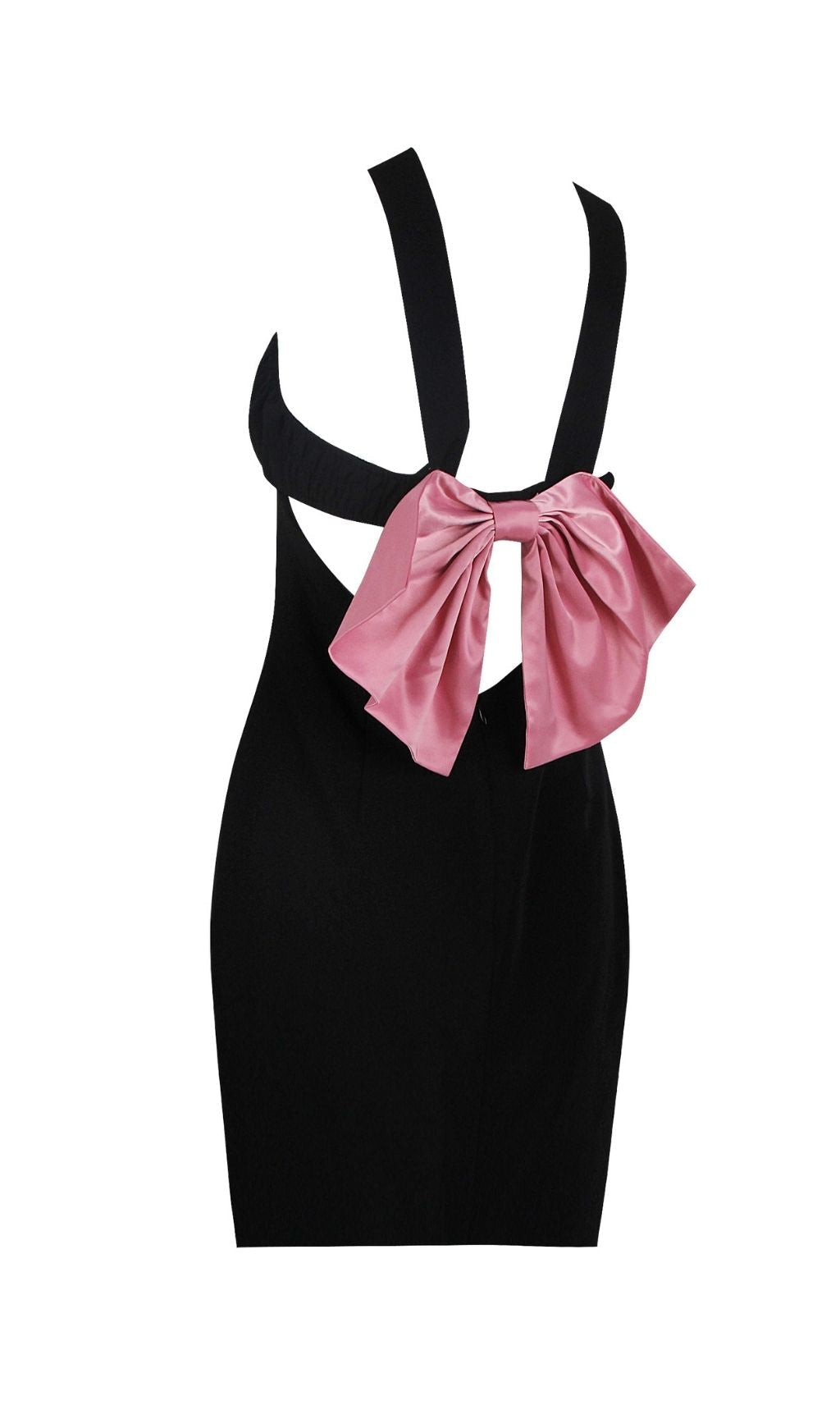 Flowering Girl Women Bow Back Mini Dress In Black