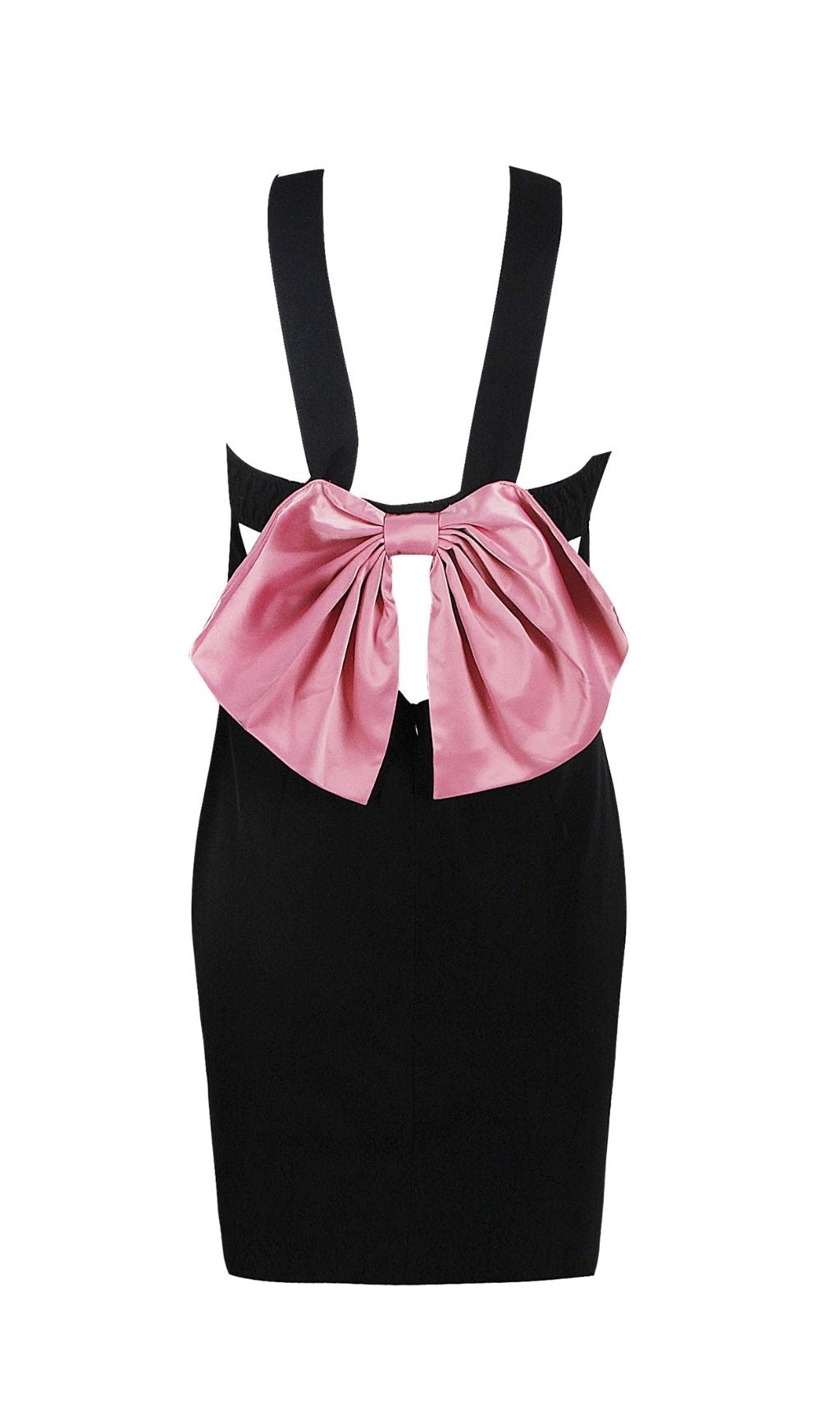 Flowering Girl Women Bow Back Mini Dress In Black