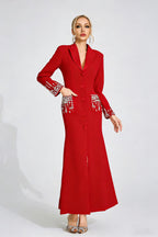 Flowering Girl Women simona Red Diamond embellished Maxi Dress