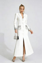 Flowering Girl Women simona white Diamond embellished Maxi Dress