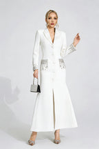 Flowering Girl Women simona white Diamond embellished Maxi Dress