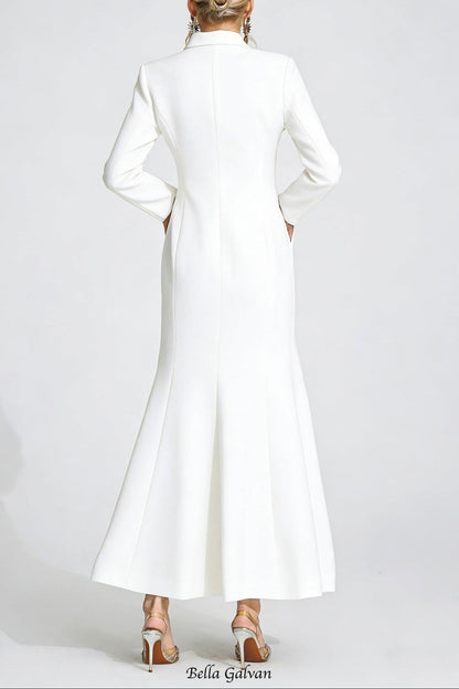 simona white Diamond embellished Maxi Dress