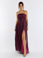 Flowering Girl Women Backless Glitter Tube Maxi Dress