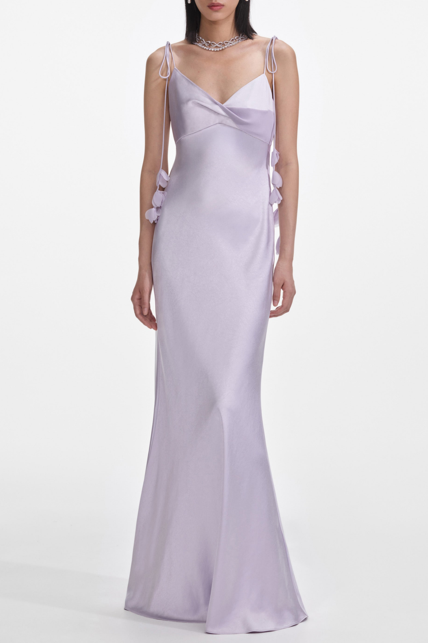 Flowering Girl Women Bahari Floral Ribbon Satin Maxi Dress