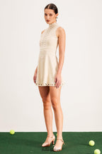 elaine Cutout Sleeveless Mini Dress In Apricot