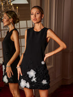 Flowering Girl Women Balius Sleeveless Flower Mini Dress