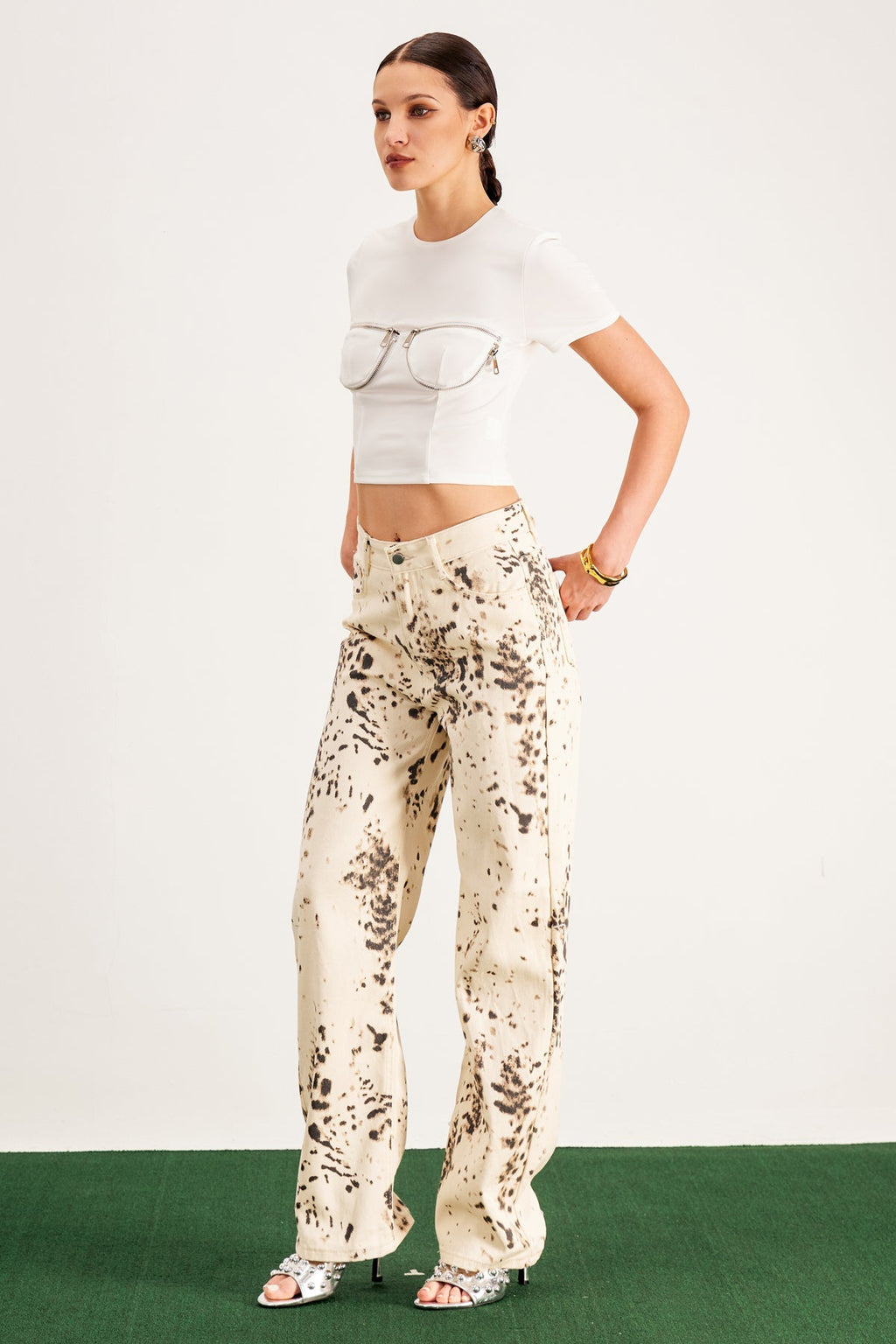 Flowering Girl Women Balwinder Bleached Leopard Pants