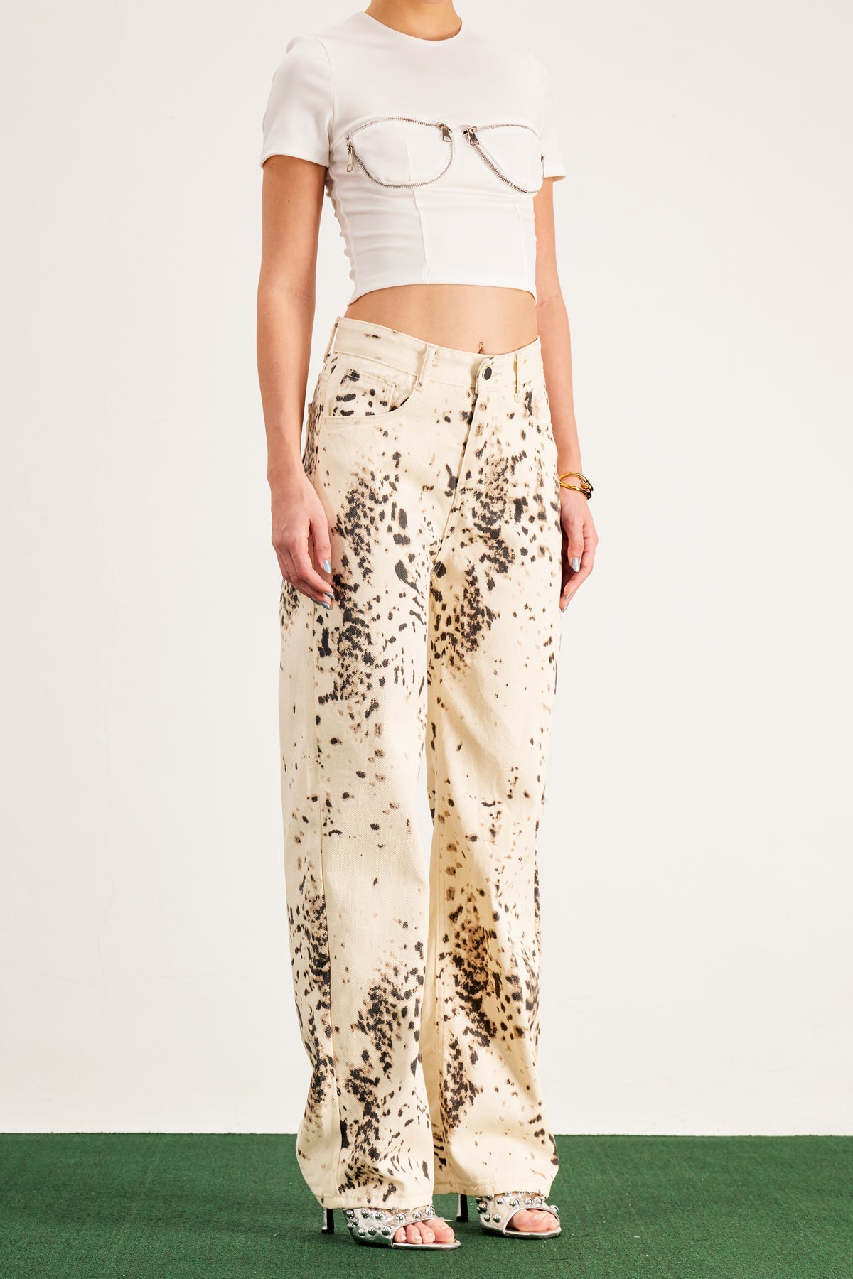Flowering Girl Women Balwinder Bleached Leopard Pants