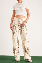 Flowering Girl Women Balwinder Bleached Leopard Pants