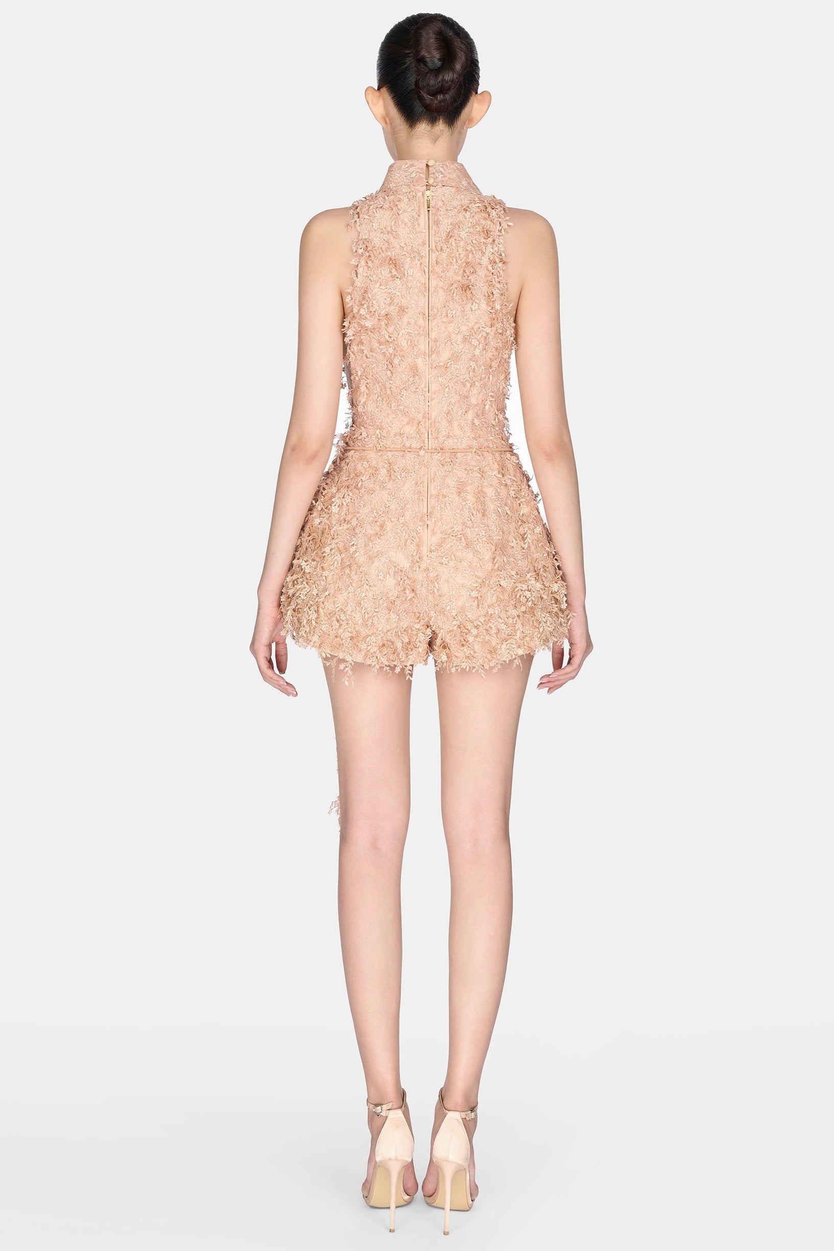 Flowering Girl Women Barron Lace Jacquard Fringe Jumpsuit