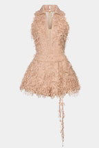 Flowering Girl Women Barron Lace Jacquard Fringe Jumpsuit