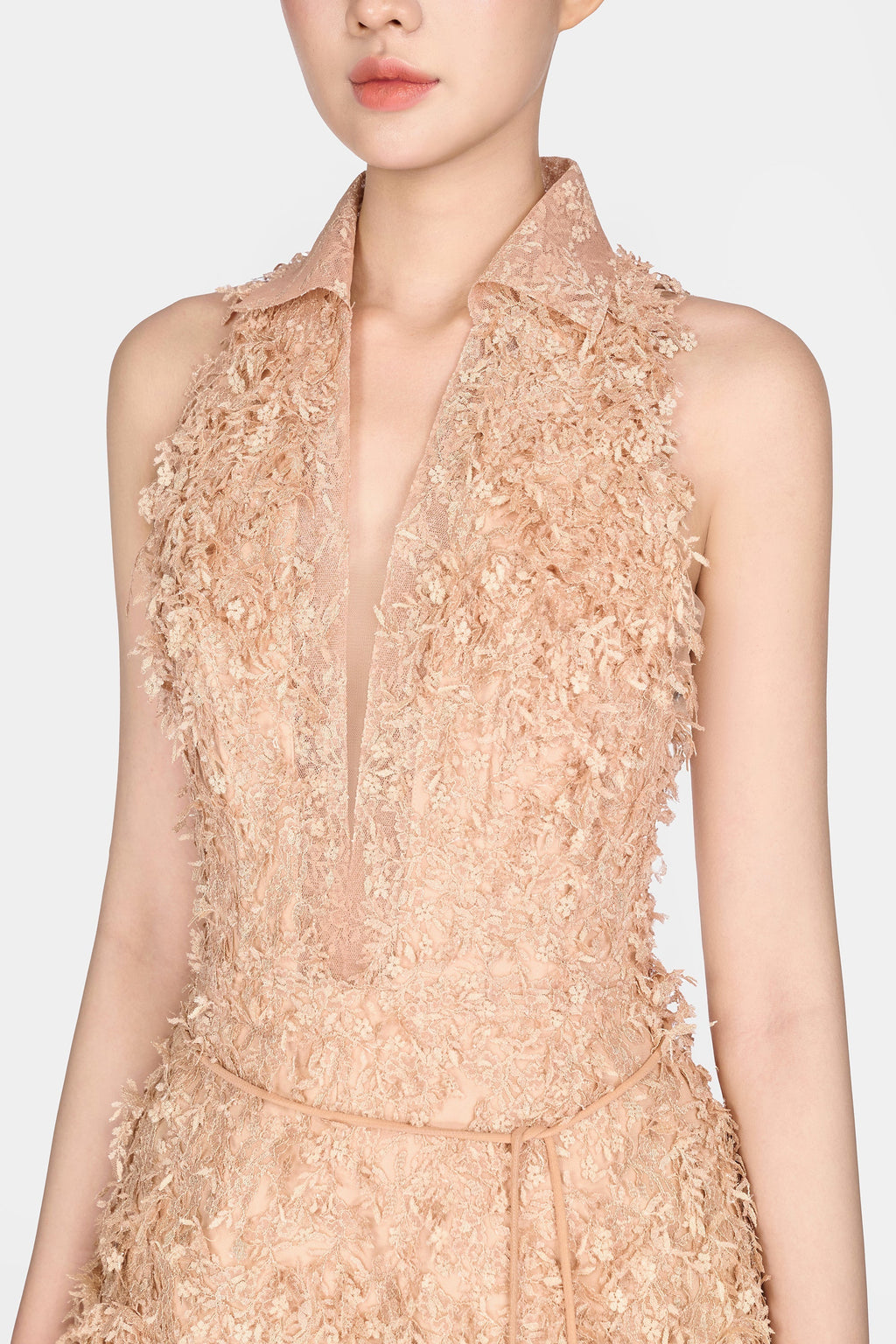 Flowering Girl Women Barron Lace Jacquard Fringe Jumpsuit