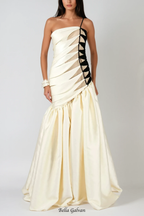 Flowering Girl Women sara Satin Braided Rope Maxi Dress