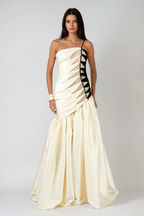 Flowering Girl Women sara Satin Braided Rope Maxi Dress