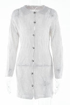 Flowering Girl Women Basis Crochet Button-Up Cover-Up