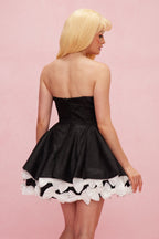 Flowering Girl Women Beate Strapless Sequin Bow Puffy Mini Dress
