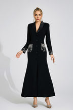 Flowering Girl Women simona black Diamond embellished Maxi Dress