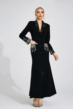 Flowering Girl Women simona black Diamond embellished Maxi Dress