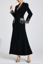 Flowering Girl Women simona black Diamond embellished Maxi Dress